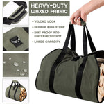 Load image into Gallery viewer, Wood Stove Accessories Firewood Carrier Wood Carrier for Firewood Holder BBQ Accessories   Log Tote Bag Fire Wood Log Carrier for Firewood Carriers with Handles   Waxed Canvas Firewood Log Carrier
