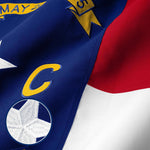 Load image into Gallery viewer, G128 North Carolina State Flag  2x3 Ft  StormFlyer Series Embroidered 220GSM Spun Polyester  Embroidered Design, Indoor/Outdoor, Brass Grommets, Heavy Duty, All Weather