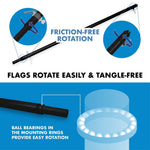 Load image into Gallery viewer, G128 Combo Pack: 6 Ft Tangle Free Spinning Flagpole (Black) &amp; New Hampshire Flag 3x5 Ft Printed 150D Polyester, Brass Grommets (Flag Included) Aluminum Flag Pole