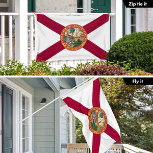 2 Pack Florida FL State Flag 3x5 Ft Printed 150D Polyester 4 Corner Brass