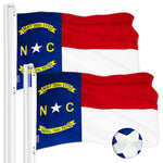 Load image into Gallery viewer, G128 2 Pack: North Carolina State Flag  1x1.5 Ft  ToughWeave Series Embroidered 300D Polyester  Embroidered Design, Indoor/Outdoor, Brass Grommets