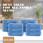 Load image into Gallery viewer, Light Blue Hand Towels for Bathroom 12 Pack 16x27 Inch Cotton Hand Towel Bulk for Gym Kitchen and Spa Soft Highly Absorbent Quick Dry Terry Salon Towels