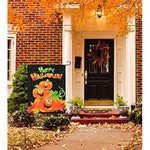 Load image into Gallery viewer, G128  Halloween Garden Flag, Happy Halloween Quote with Pumpkins Garden Yard Decorations,   12x18 Inch  Printed 150D Polyester  Rustic Holiday Seasonal Outdoor Flag