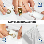 Load image into Gallery viewer, G128 Combo Pack: 5 Ft Tangle Free Aluminum Spinning Flagpole (White) &amp; Solid White Color Flag 2.5x4 Ft, LiteWeave Pro Series Printed 150D Polyester  Pole with Flag Included