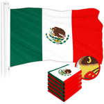 Load image into Gallery viewer, G128 5 Pack: Mexico Mexican Flag  4x6 Ft  ToughWeave Series Embroidered 300D Polyester  Country Flag, Embroidered Design, Indoor/Outdoor, Brass Grommets
