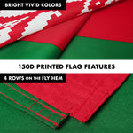 Load image into Gallery viewer, G128 Combo Pack: 6 Ft Tangle Free Aluminum Spinning Flagpole (Black) &amp; Belarus Belarusian Flag 3x5 Ft, LiteWeave Pro Series Printed 150D Polyester  Pole with Flag Included