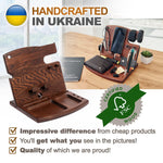 Load image into Gallery viewer, Wood Phone Docking Station Ash Key Holder Wallet Watch Stand Gadgets Organizer
