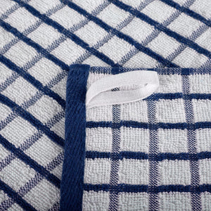 Premium Dish Towels for Kitchen with Hanging Loop 8 Pack Heavy Duty 16x26in Blue