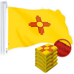 Load image into Gallery viewer, G128 5 Pack: New Mexico NM State Flag  1x1.5 Ft  StormFlyer Series Embroidered 220GSM Spun Polyester  Embroidered Design, Indoor/Outdoor, Brass Grommets, Heavy Duty, All Weather