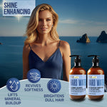 Load image into Gallery viewer, Hard Water Shampoo and Conditioner Set  16 Fl Oz Set of 2 Sulfate Free and Paraben Free Chelating Action Moisturizing Professional Formula for Women and Men Hydrating Swim Safe Formula
