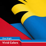 Load image into Gallery viewer, G128 Antigua and Barbuda Antiguan and Barbudan Flag  3x5 Ft  LiteWeave Pro Series Printed 150D Poly  Country Flag, Vibrant Colors, Brass Grommets, Thicker and More Durable Than 100D 75D Polyester