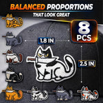 Load image into Gallery viewer, Cat Patches Iron On &amp; Sew On Set of 8 Easy Fix Embroidered Funny Patches for Hats Jackets Backpacks Jeans &amp; Bags Cute Cat Patch Set Valentines Day Gifts for Animal Lovers and DIY Decor