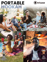 Load image into Gallery viewer, White Black Hookah set with everything Hookah Set 2 Hose Hookah LilOne
