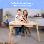Load image into Gallery viewer, Wooden Step Stool for Kids and Toddlers – Set of 2 – Walnut – Extendable Legs Kids Chair – Sensory Table Seat – Children&#39;s Round Sitting Furniture with Leveling Feet and Anti Slip Pads
