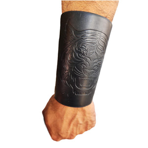 Tiger Bracelet Bracer Pu Leather Cuff Medieval Halloween Costume for Men Women