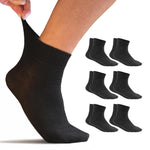Load image into Gallery viewer, Cotton Diabetic Socks for Men 6 Pairs Size 13 15 Non Binding Thin Extra Wide Diabetic Ankle Socks Black