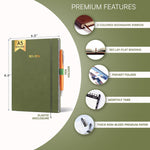 Load image into Gallery viewer, 2025 2026 HARDCOVER Leather Planner Weekly &amp; Monthly   6.5 * 8.5 Inches   Academic Planner Business Personal or Student   Pen Holder Thick Paper July 2025   June 2026 (Olive Green)
