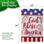 Load image into Gallery viewer, G128 House Flag God Bless America USA Flag Accent  28x40 Inch  Printed Blockout Polyester  Patriotic Decoration