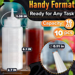 Load image into Gallery viewer, 6 Pack Plastic Condiment Squeeze Bottles 24oz Refillable Squirt Bottles with Narrow Tip Leak Resistant Great for Oil Sauces Ketchup Mayonnaise Syrup Dressing BBQ Stations &amp; Catering Use