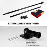 Load image into Gallery viewer, G128 Combo Pack: 5 Ft Tangle Free Aluminum Spinning Flagpole (Black) &amp; Texas TeaStained Flag 2.5x4 Ft, ToughWeave Pro Series Embroidered 420D Polyester  Pole with Flag Included