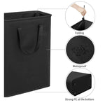 Load image into Gallery viewer, Slim Laundry Hamper With Handles Collapsible Laundry Basket Thin Dirty Clothes Basket Narrow Laundry Bag Foldable Dirty Clothes Hamper 45L (21 inchesBlack)
