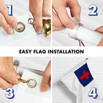 Load image into Gallery viewer, G128 Combo Pack: 5 Ft Tangle Free Spinning Flagpole (White) &amp; Christian Flag 2x3 Ft Embroidered 220GSM Spun Polyester, Brass Grommets (Flag Included) Aluminum Flag Pole