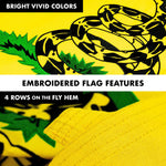 Load image into Gallery viewer, G128 Flag Pole 5 FT White Tangle Free &amp; Gadsden Flag 2.5x4 FT Combo Embroidered Spun Polyester