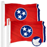 Load image into Gallery viewer, G128 2 Pack: Tennessee TN State Flag  2x3 Ft  ToughWeave Series Embroidered 300D Polyester  Embroidered Design, Indoor/Outdoor, Brass Grommets