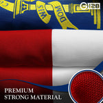 Load image into Gallery viewer, G128 2 Pack: Georgia GA State Flag  1x1.5 Ft  StormFlyer Series Embroidered 220GSM Spun Polyester  Embroidered Design, Indoor/Outdoor, Brass Grommets, Heavy Duty, All Weather