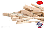 Load image into Gallery viewer, Clothespins Standard Natural Wooden Stain Proof 3 inch for Multipurpose Everyday Laundry Clothes Towels Craft Photos Pictures Decor Baby Shower Art Wall (50)