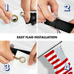 Load image into Gallery viewer, G128 Combo Pack: 6 Ft Tangle Free Aluminum Spinning Flagpole (Black) &amp; Civil Peace USA Flag 3x5 Ft, LiteWeave Pro Series Printed 150D Polyester  Pole with Flag Included