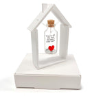 Load image into Gallery viewer, Anniversary Gift for Her &amp; Him Romantic Present for Boyfriend Girlfriend Custom Message I Love You Gifts to Wife Husband (Heart in Big Bottle You're Still The Best Decision In White Wood Frame)