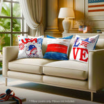 Load image into Gallery viewer, Patriotic Decoration Gnome Fireworks Waterproof Throw Pillow Covers 18x18 In
