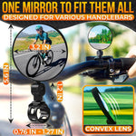 Load image into Gallery viewer, Bike Mirror Handlebar Mount 2 Pcs Bicycle Mirrors for Handlebars Clear &amp; 360° Adjustable View Secure Damage Resistant for Mountain BMX &amp; City Bikes