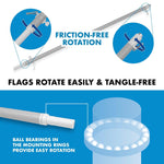 Load image into Gallery viewer, Combo Pack 6 Ft Tangle Free Aluminum Spinning Flagpole and Trinidad and Tobago
