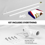 Load image into Gallery viewer, G128 Combo Pack: 6 Ft Tangle Free Spinning Flagpole (White) &amp; American Samoa Flag 3x5 Ft Printed 150D Polyester, Brass Grommets (Flag Included) Aluminum Flag Pole