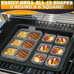 Load image into Gallery viewer, Silicone Egg Rings for Frying Eggs 16.5 x8.9 inch 6 Ring Removable Silicone Egg Molds for Griddle 12 Shapes 6 Round &amp; 6 Square Non Stick &amp; Heat Resistant Ergonomic Handles for Easy Cooking
