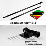 Load image into Gallery viewer, G128 Combo Pack: 6 Ft Tangle Free Aluminum Spinning Flagpole (Black) &amp; Saint Kitts and Nevis Flag 3x5 Ft, LiteWeave Pro Series Printed 150D Polyester  Pole with Flag Included