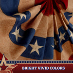 Load image into Gallery viewer, USA Tea Stained Pleated Fan Flag 2x4FT Burlap Embroidered Polyester Stars and Stripes
