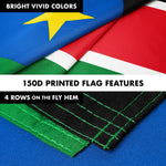 Load image into Gallery viewer, G128 Combo Pack: 6 Ft Tangle Free Aluminum Spinning Flagpole (Black) &amp; South Sudan South Sudanese Flag 3x5 Ft, LiteWeave Pro Series Printed 150D Polyester  Pole with Flag Included