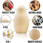 Load image into Gallery viewer, Blank Nesting Dolls Set 6 pcs Unpainted Russian Nesting Dolls Matryoshka DIY
