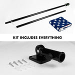 Load image into Gallery viewer, G128  6 Feet Tangle Free Spinning Flagpole (Black) American USA Flag Brass Grommets Spun Polyester 3x5 ft (Flag Included) Aluminum Flag Pole