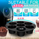 Load image into Gallery viewer, Air Fryer Muffin Pan   3.5 5.8L Compatible 7 Cup Tray Nonstick Silicone Muffin Pans for Baking Air Fryer Silicone Egg Mold with 7.09 x7.09 x0.28  Size   Easy Use and Smooth Cleaning Functionality
