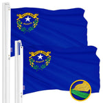 Load image into Gallery viewer, G128 2 Pack: Nevada NE State Flag  3x5 Ft  ToughWeave Series Embroidered 300D Polyester  Embroidered Design, Indoor/Outdoor, Brass Grommets