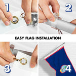 Load image into Gallery viewer, G128 Combo Pack: 6 Ft Tangle Free Spinning Flagpole (Silver) &amp; Guam Flag 3x5 Ft Printed 150D Polyester, Brass Grommets (Flag Included) Aluminum Flag Pole