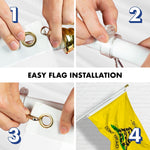 Load image into Gallery viewer, G128  6 Feet Tangle Free Spinning Flagpole (White) Gadsden Flag Brass Grommets Spun Polyester 3x5 ft (Flag Included) Aluminum Flag Pole