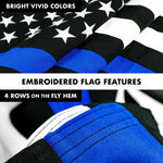 Load image into Gallery viewer, G128 Flag Pole 5 FT Silver Tangle Free &amp; Thin Blue Flag 2.5x4 FT Combo Embroidered Spun Polyester