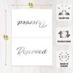 Load image into Gallery viewer, 10 Pack Silver Reserved Table Signs for Wedding Party Restaurant Reserved Signs for Wedding Double Sided Reserved Table Signs Silver Reserved Signs for Tables Silver Tent Reservation Cards
