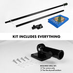 Load image into Gallery viewer, G128 Combo Pack: 6 Ft Tangle Free Aluminum Spinning Flagpole (Black) &amp; Oklahoma OK State Flag 3x5 Ft, Double ToughWeave Series Double Sided Embroidered 210D Polyester  Pole with Flag Included