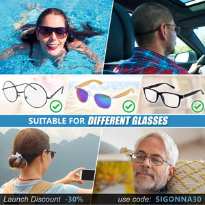 SIGONNA Glasses Strap Holder 3 Adjustable Eyeglasses Strap Lanyards No Tail Sunglasses Strap for Men Women Anti Slip Eye Glasses Holders Around Neck Head